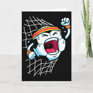 Carte Ballon de football de dessin animé drôle brisant l