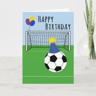 Carte Ballon de football et filet de anniversaire