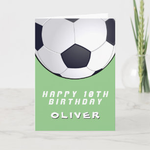 Carte Ballon de football vert garçon joyeux anniversaire