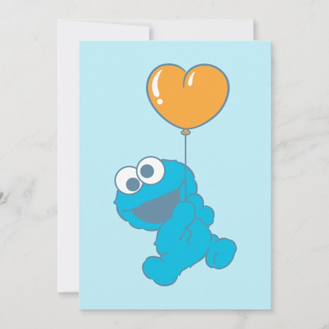 Carte Ballon en forme de coeur de Monstre de Cookie (Devant)