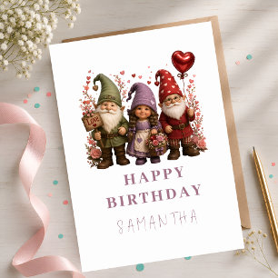 Carte Ballon en forme de cœur floral personnalisé pour a