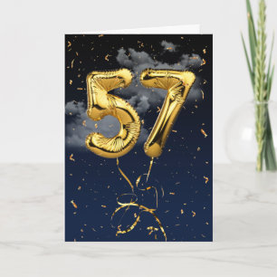Carte Ballon en Mylar doré pour 57e anniversaire et cart