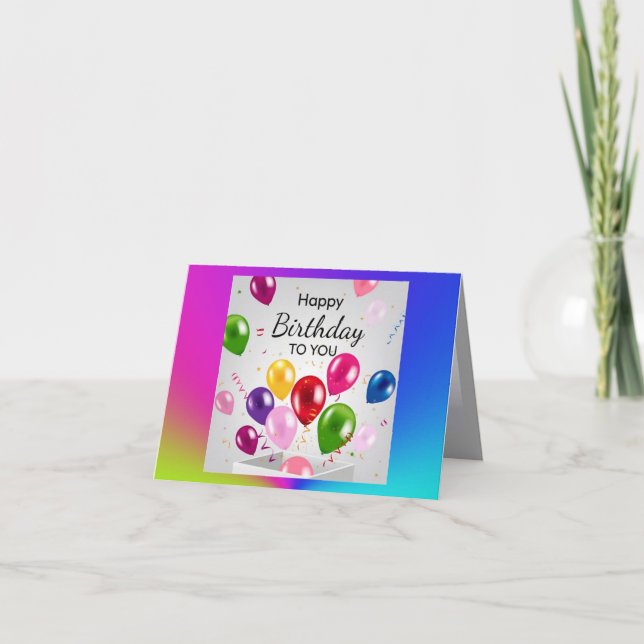 Carte Ballon Explosion Anniversaire  (Devant)