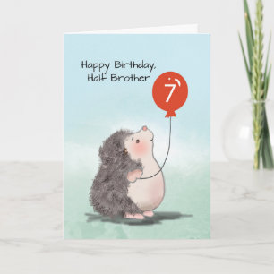 Carte Ballon Hérisson Mignon pour le 7ème Anniversaire d