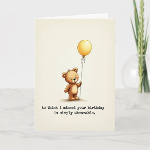 Carte ballon ours doux