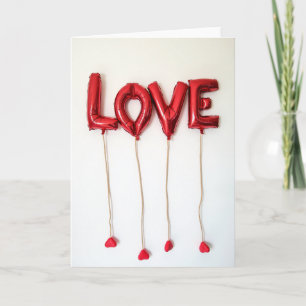 Carte ballon rouge d'amour Simple Red