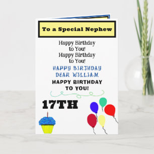 Carte Ballons Anniversaire Cousin Gâteau NAME Tout Âge