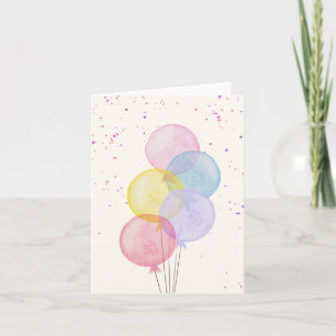 Carte Ballons Aquarelle couleur pastel