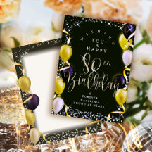 Ballons Brillants 80e Anniversaire Noir