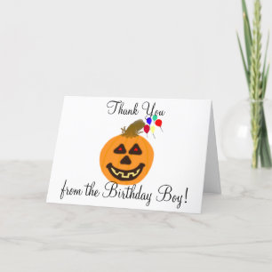 Carte Ballons Citrouilles Merci d'anniversaire d'Hallowe