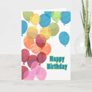 Carte Ballons colorés Anniversaire