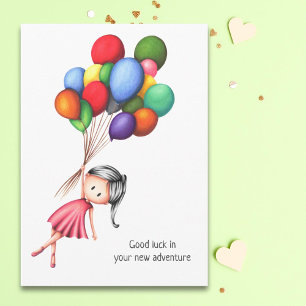 Carte Ballons d'adieu aux filles mignonnes Salutation