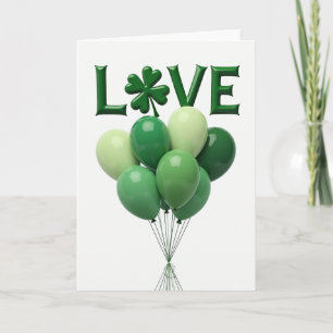 Carte Ballons d'Amour Verts