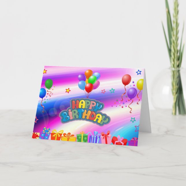 Carte Ballons d'anniversaire (Devant)