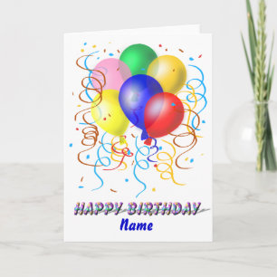 Carte Ballons d'anniversaire