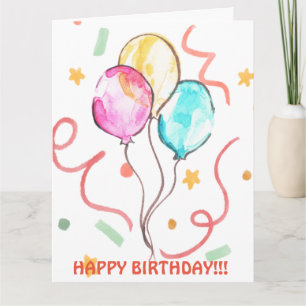 CARTE BALLONS D'ANNIVERSAIRE