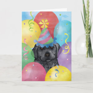 Carte Ballons d'anniversaire Black Lab