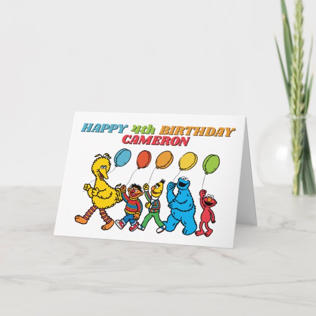 Carte Ballons d'anniversaire de Sesame Street  (Devant)