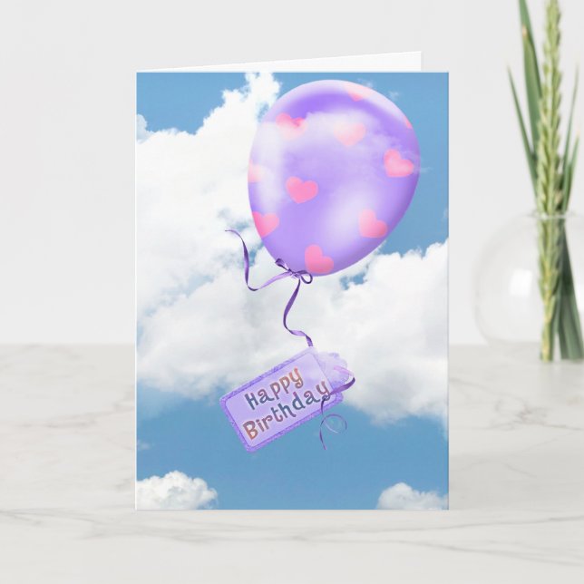 Carte Ballons d'anniversaire flottants (Devant)