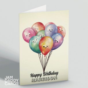 Carte Ballons d'anniversaire personnalisables