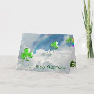 Carte Ballons d'anniversaire Shamrock irlandais