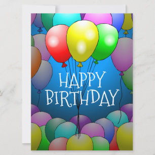 Carte Ballons de Anniversaire Élégants
