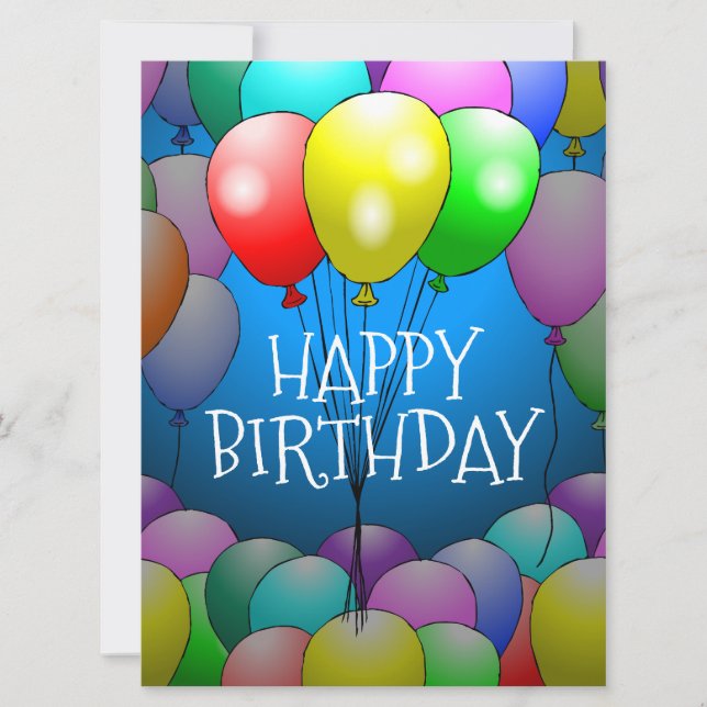 Carte Ballons de Anniversaire Élégants (Devant)