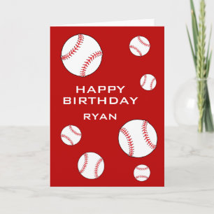 Carte Ballons De Baseball Joyeux Enfants Anniversaire Pe