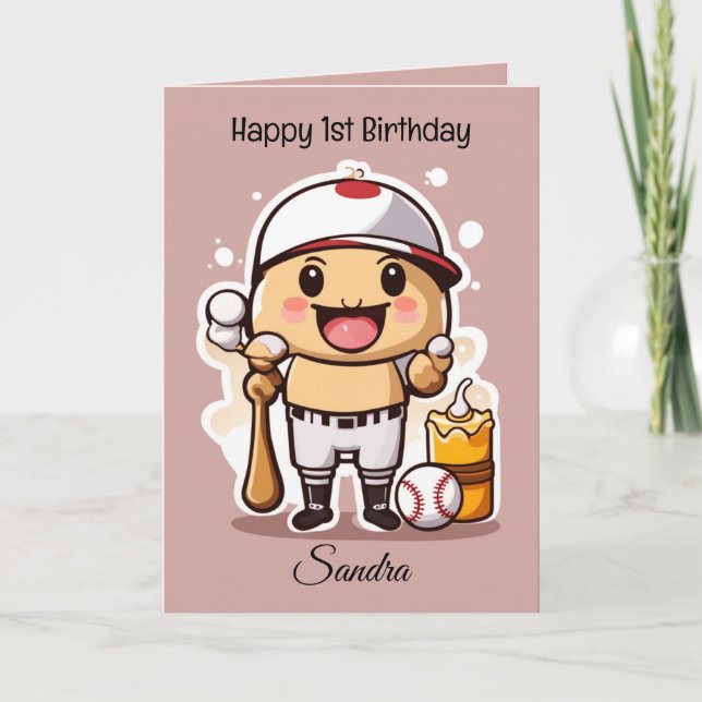 Carte Ballons De Baseball Joyeux Enfants Anniversaire Pe (Devant)