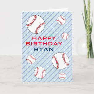Carte Ballons De Baseball Joyeux Enfants Anniversaire Pe