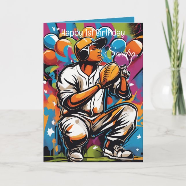 Carte Ballons De Baseball Joyeux Enfants Anniversaire Pe (Devant)