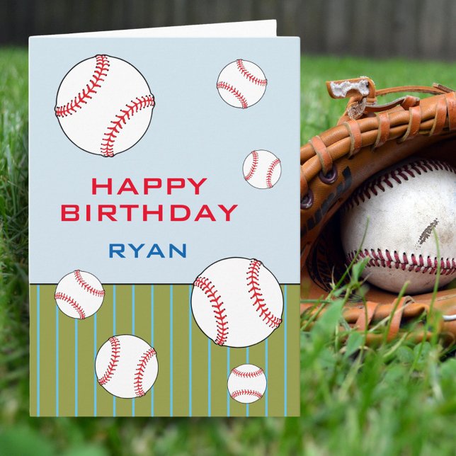 Carte Ballons De Baseball Joyeux Enfants Anniversaire Pe (Créateur téléchargé)