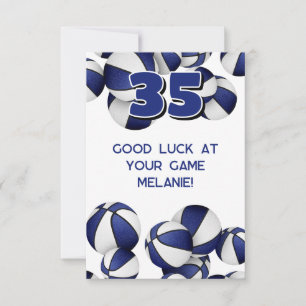Carte ballons de basket bleus blancs bonne chance au mat
