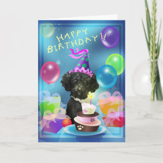 Carte Ballons de caniche de joyeux anniversaire