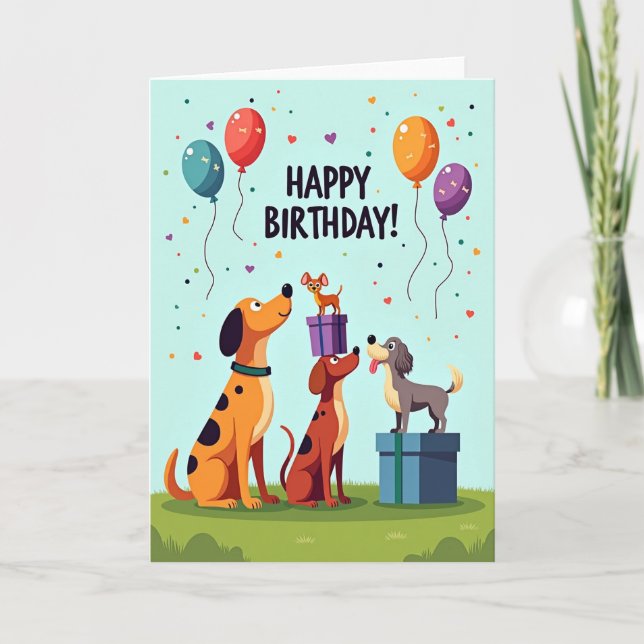 Carte Ballons de Fête Canine (Devant)