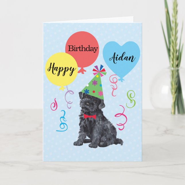 Carte Ballons de fête d'anniversaire Kerry Blue Terrier (Devant)