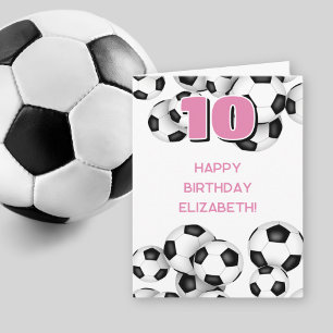 Carte ballons de football noir blanc anniversaire de enf