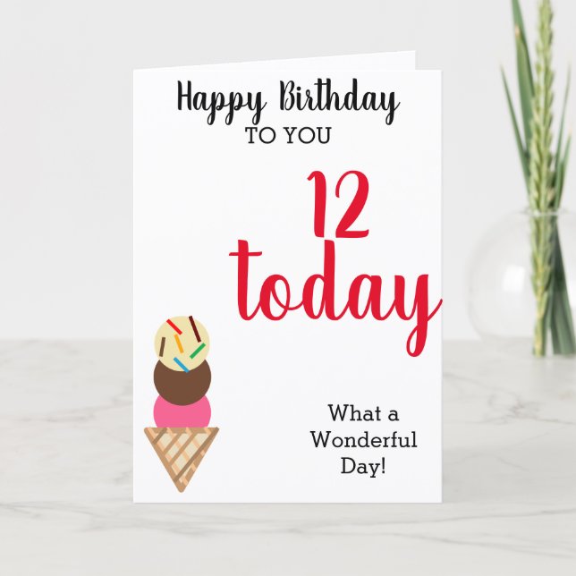 Carte Ballons de glace d'anniversaire Tout âge (Devant)