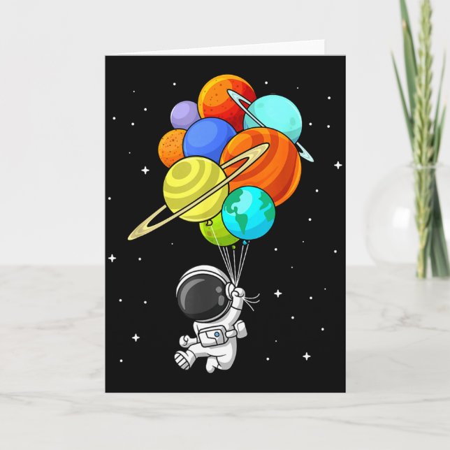 Carte Ballons de planète d'astronaute Système solaire Es (Devant)