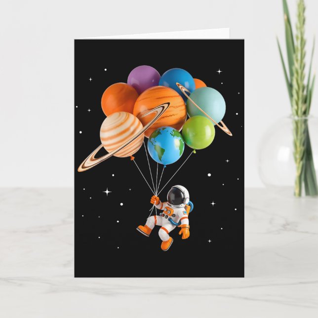 Carte Ballons de planète d'astronaute Système solaire Es (Devant)