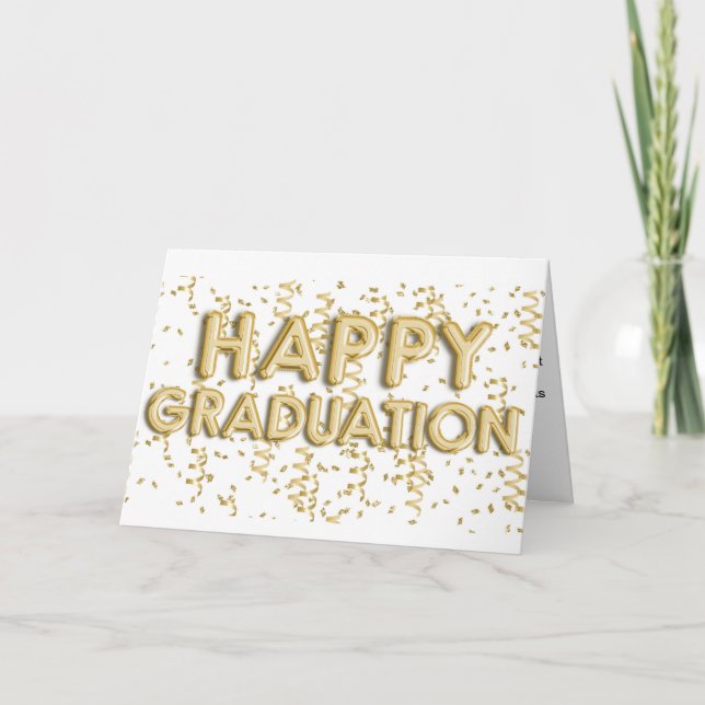 Carte Ballons d'huile d'or Happy Graduation (Devant)