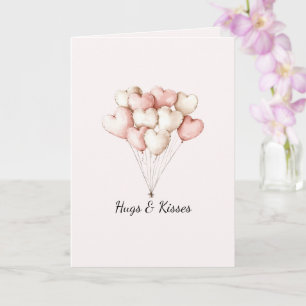 Carte Ballons en forme de cœur rose pour la Saint-Valent
