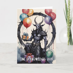 Carte Ballons et Cadeaux d'anniversaire Baphomet Gothiqu