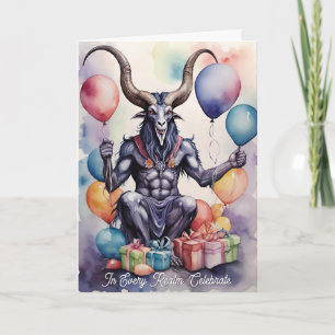 Carte Ballons et Cadeaux d'Anniversaire Baphomet Gothiqu
