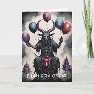Carte Ballons et Cadeaux d'Anniversaire Baphomet Gothiqu