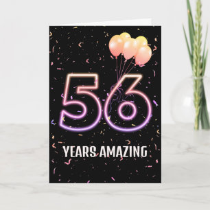 Carte Ballons et confettis pour 56e anniversaire