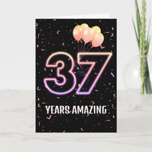 Carte Ballons et Confettis pour les 37 Ans