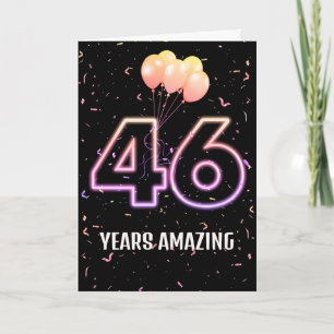 Carte Ballons et Confettis pour les 46 ans