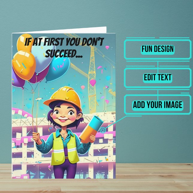 Carte Ballons et ingénieur femme Anniversaire (This lovely card is specifically for the engineer friend or family member in your life. )