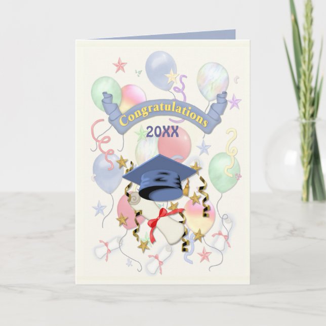 Carte Ballons Festive Graduation (Devant)